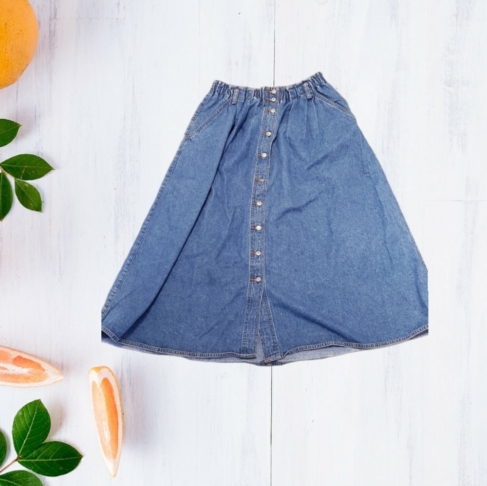 Vintage High rise Denim Jean Skirt 
